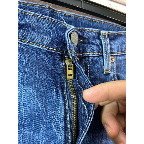 Levis Big E Jeans Mens 31 x 32 * Premium Denim Blue 5 Pocket Tapered Logo - Picture 4 of 10
